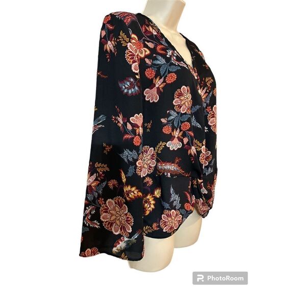 Signature Studio Womens Small Top Floral Sheer - Picture 2 of 7
